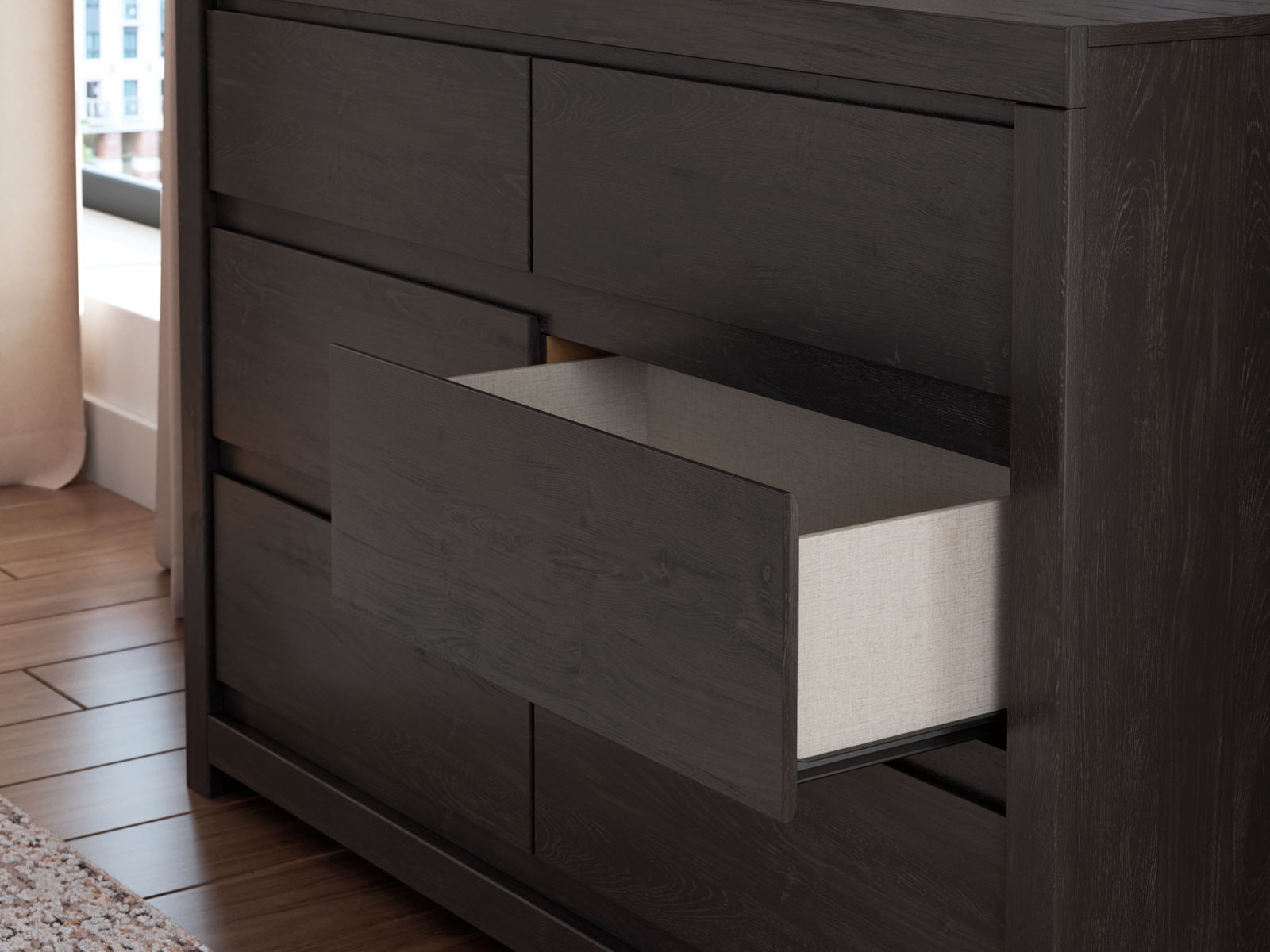 Fraluna - Six Drawer Dresser - Charcoal - Image 7