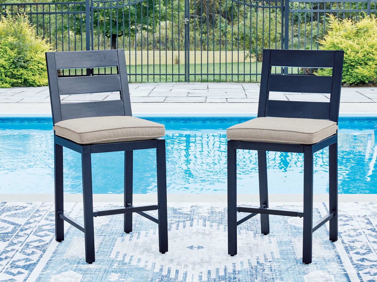 East Beach - Barstool (Set of 2) - Blue - Image 3
