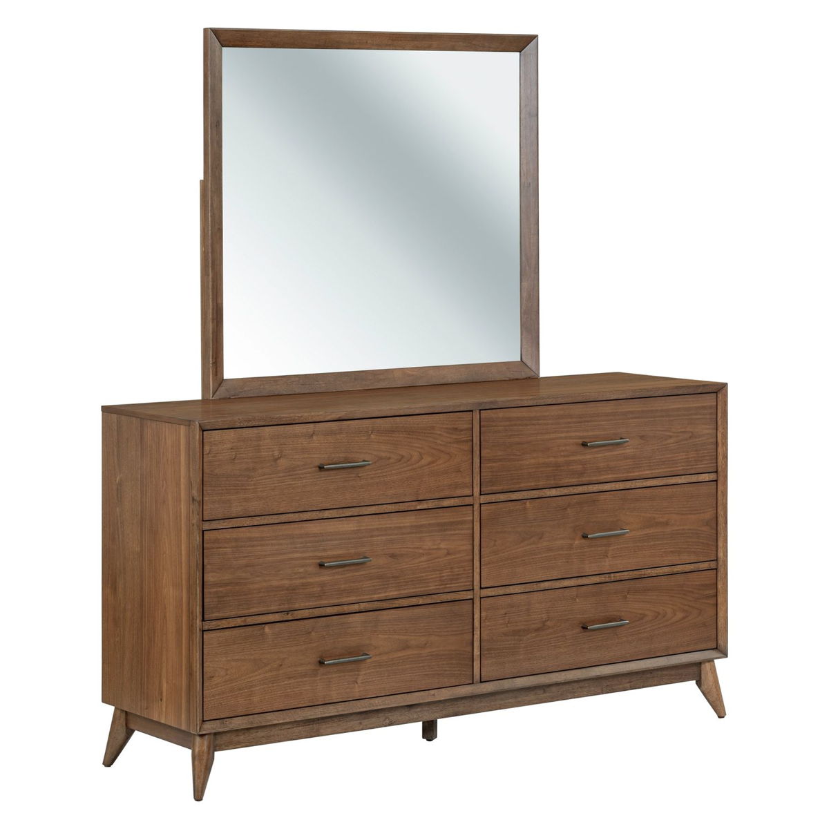 Century Modern - Dresser & Mirror - Walnut - Image 4