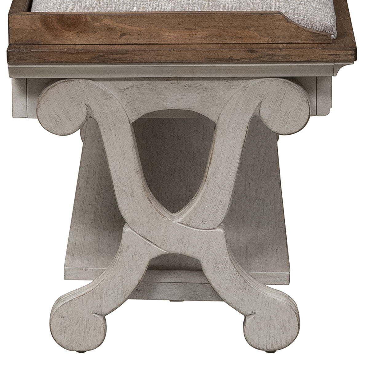 Farmhouse Reimagined - Bed Bench - Antique White / Chestnut Tops - Image 2