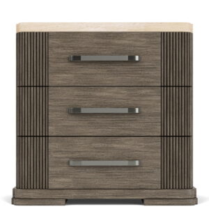 Sariel - Stone Top 3 Drawer Nightstand - Dark Brown