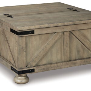 Aldwin - Cocktail Table With Storage - Square - Gray