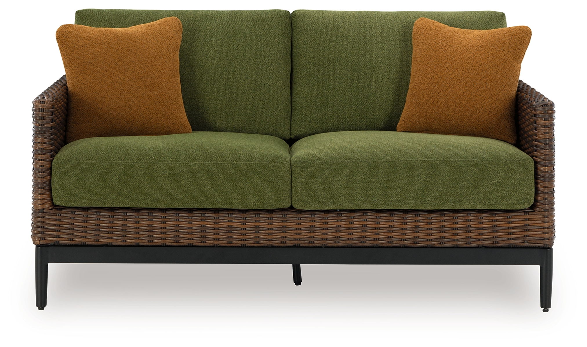 Horizon Hall - Loveseat With Cushion - Brown / Green - Image 2