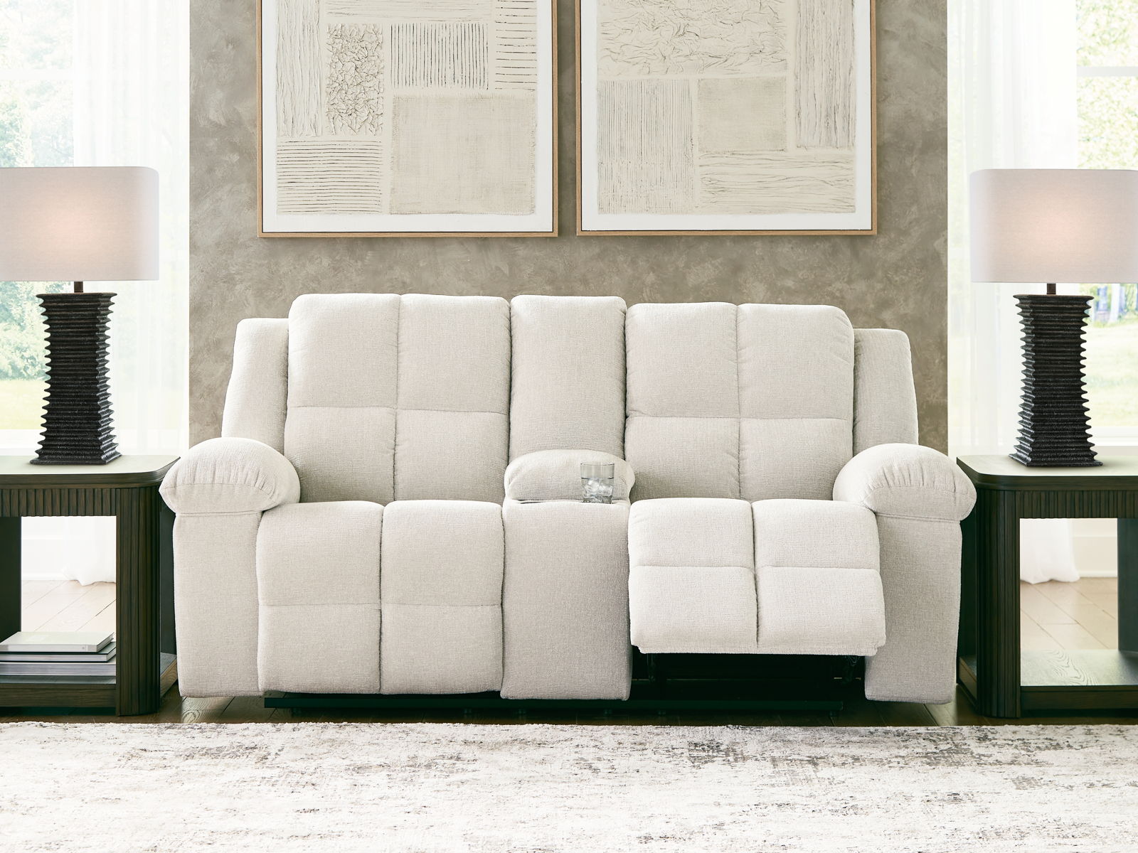 Orlen - Double Reclining Loveseat With Console - Winter - Image 4