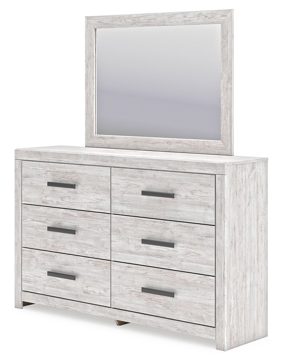 Cayboni - Dresser And Mirror - Whitewash - Image 7