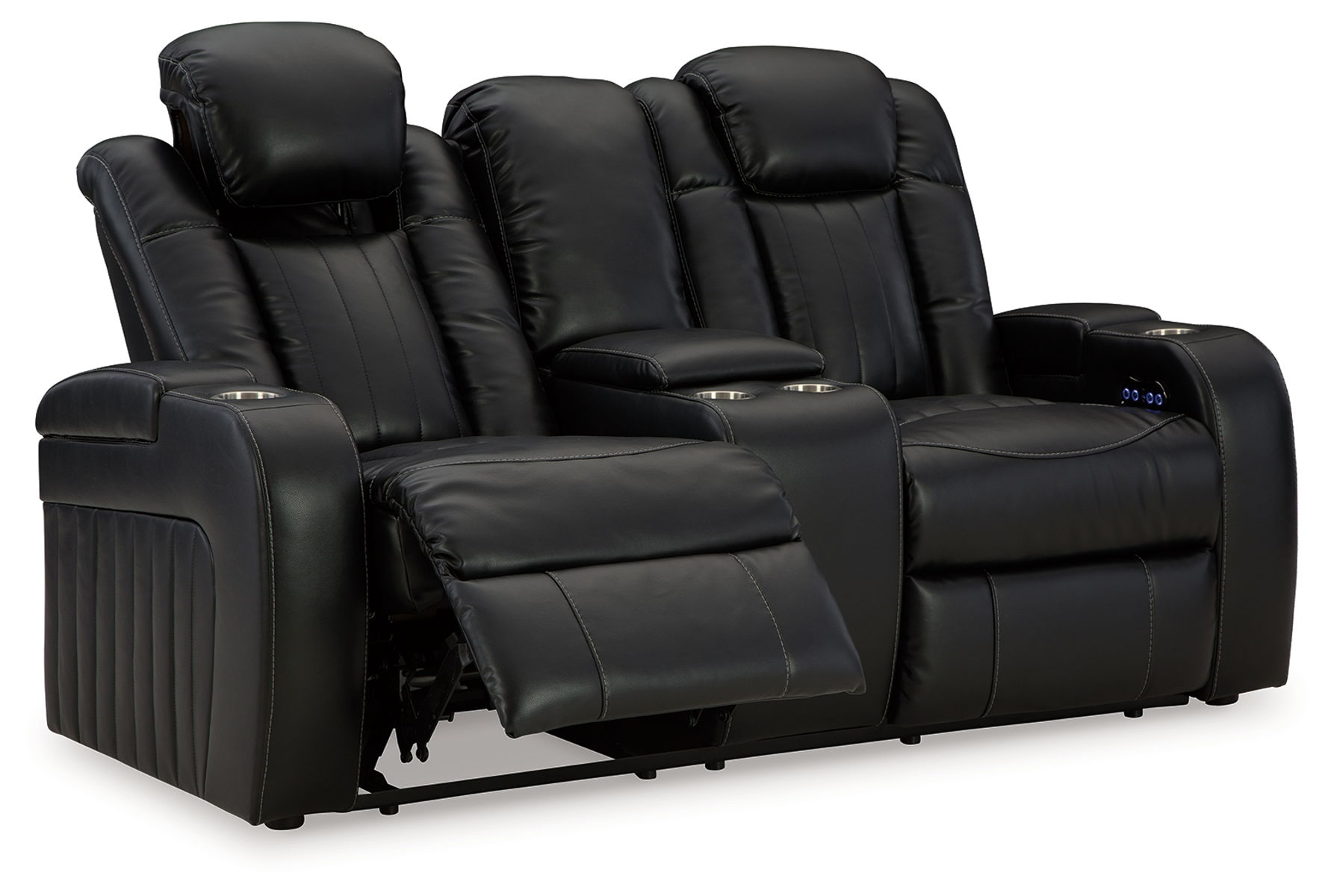Caveman Den - Power Reclining Loveseat with Console/ Adj Hdrst - Midnight - Image 9