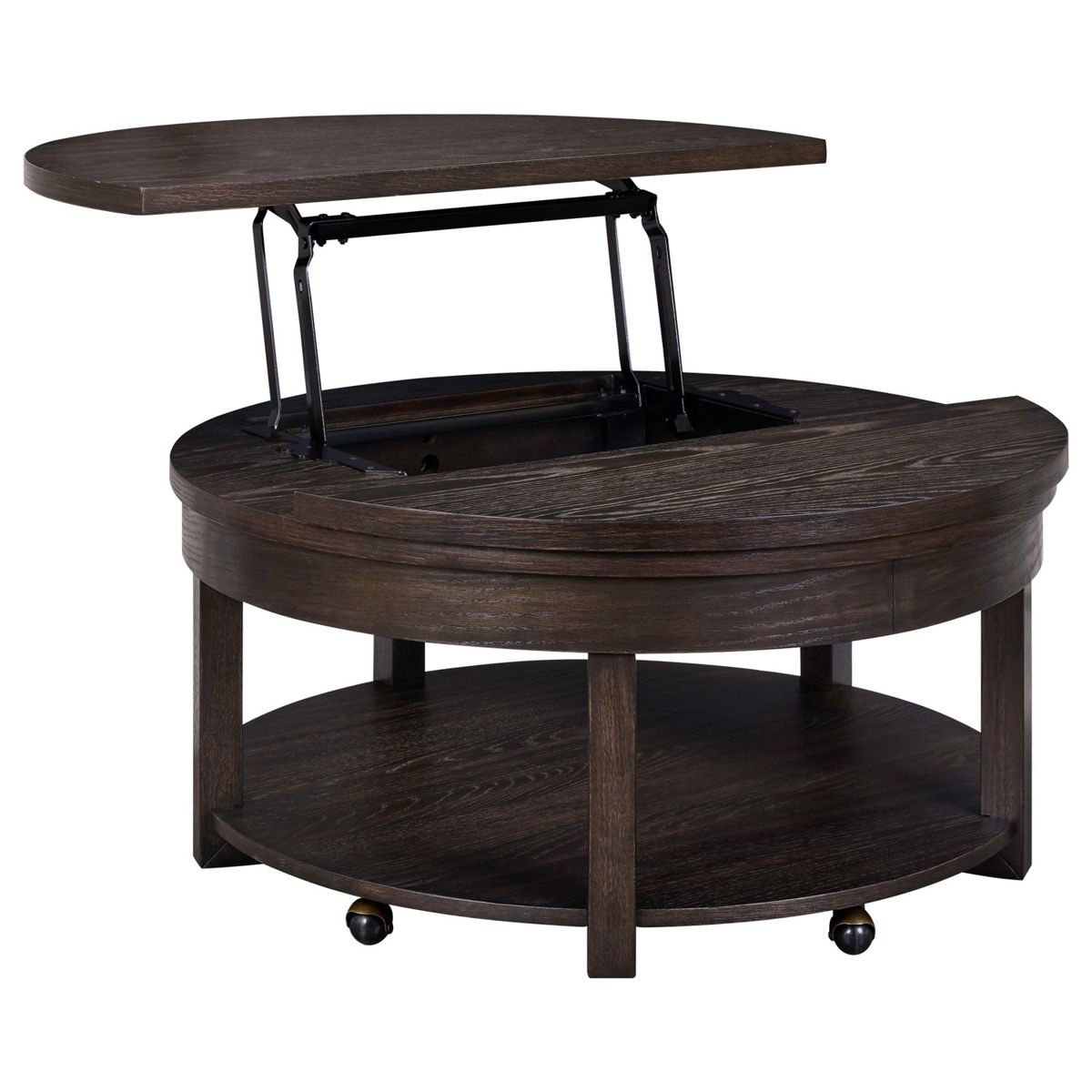 Weston - Round Lift Top Cocktail Table - Brown - Image 4