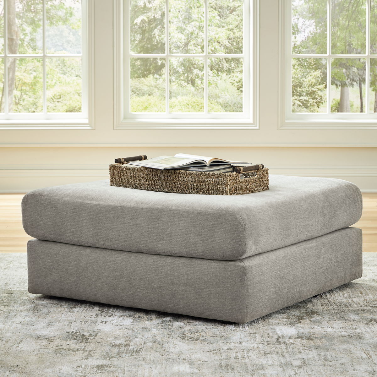 Avaliyah - Oversized Accent Ottoman - Ash - Image 2