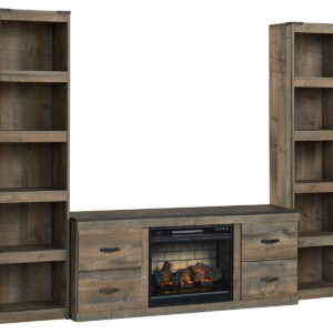 Trinell - 3-Piece Entertainment Center With Electric Fireplace - Brown