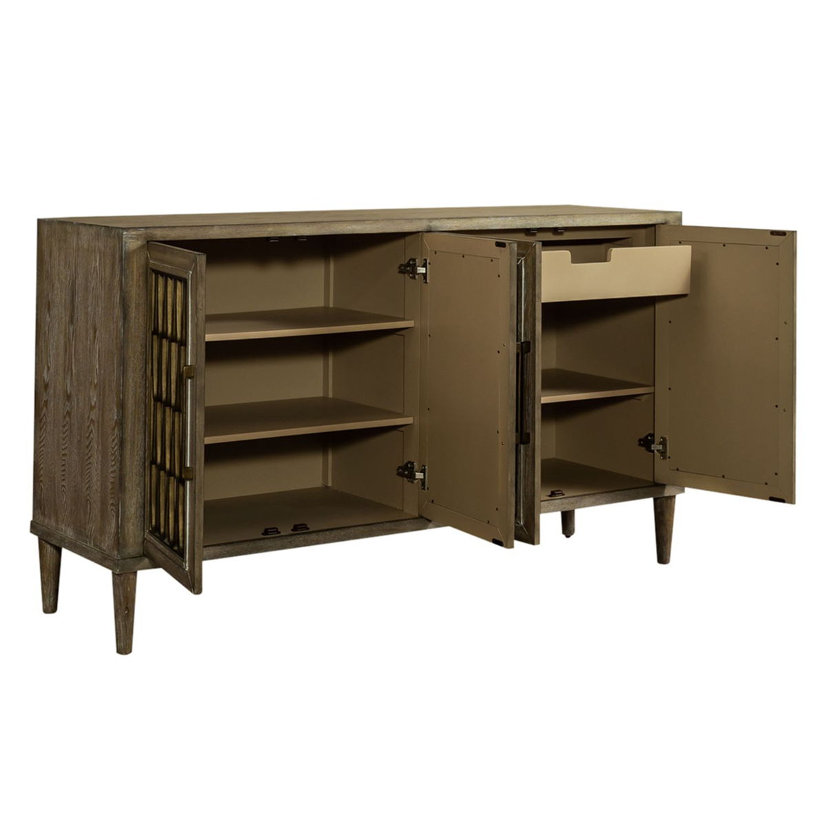 Devonshire - 4 Door Accent Cabinet - Driftwood - Image 2