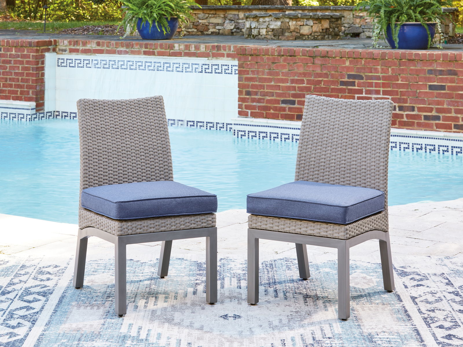 Half Moon Beach - Side Chair With Cushion (Set of 2) - Blue / Gray - Image 6