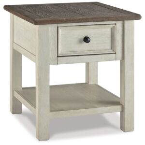 Bolanburg - Rectangular End Table - White / Brown / Beige