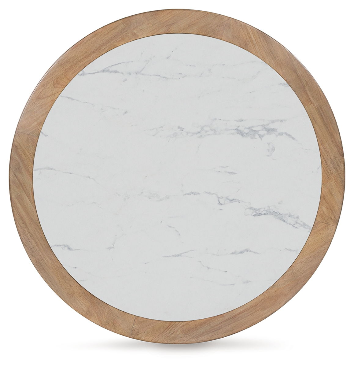 Camdill - Round Cocktail Table - Light Brown / White - Image 2