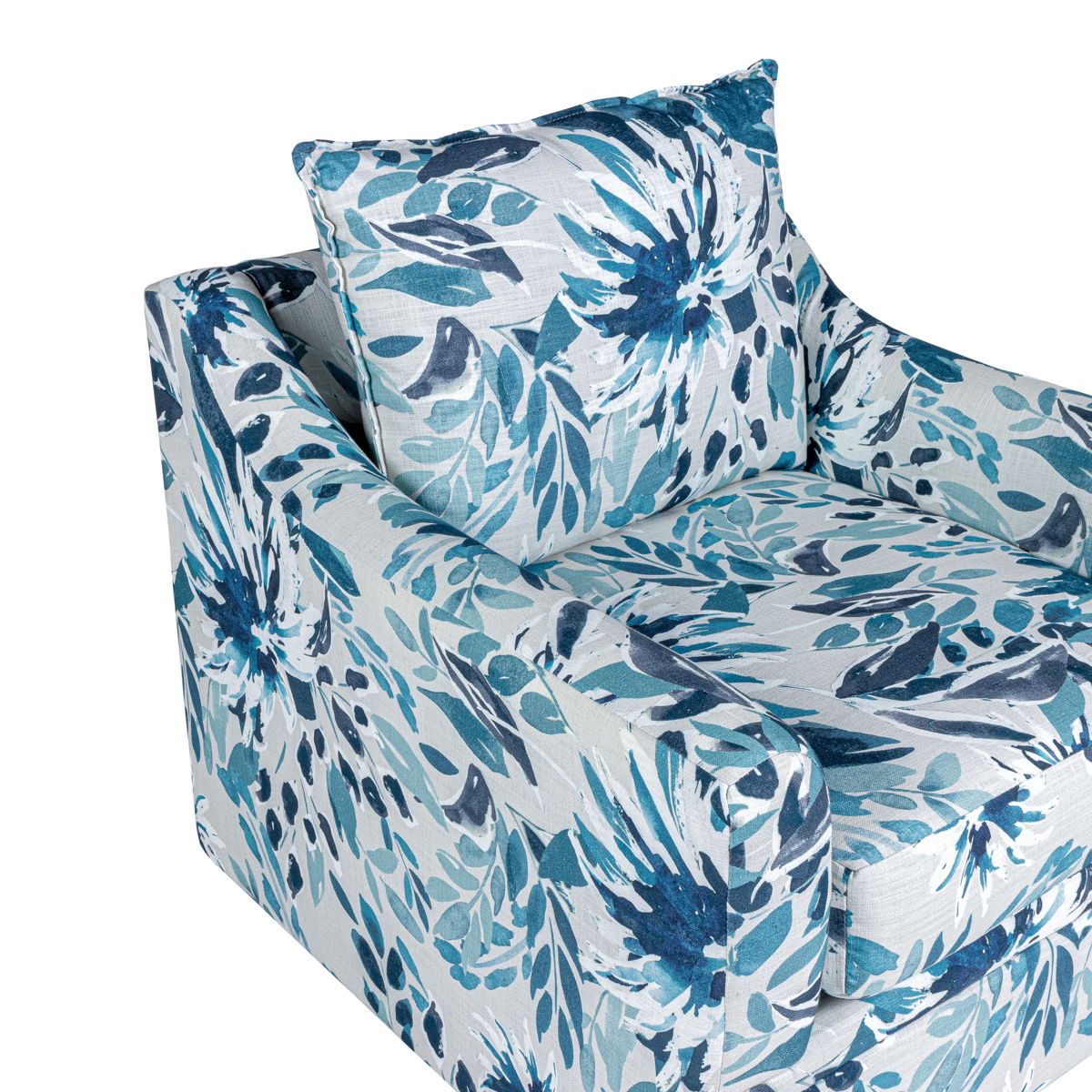 Sylvie - Swivel Chair - Blue / White - Image 4