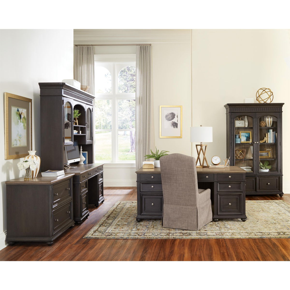 Regency - Lateral File Cabinet - Antique Oak / Matte Black - Image 4