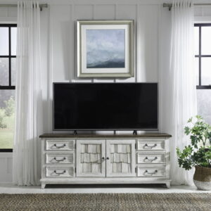 River Place - 75" Entertainment Console - White