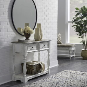 Magnolia Manor - Hall Console Bottom With Shelf For Display & Storage - White