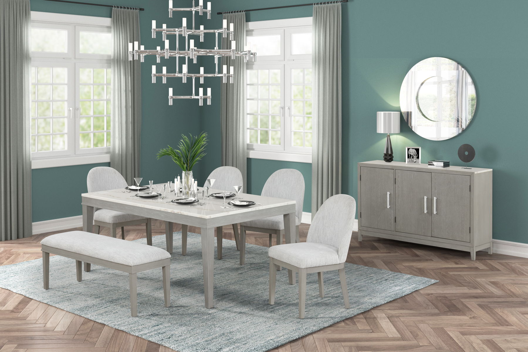 Essence - 54" Round Dining Table With Marble Top - Image 5