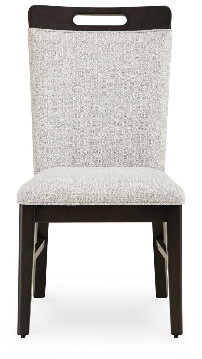 Neymorton - Dining Upholstered Side Chair (Set of 2) - Light Gray / Brown - Image 2