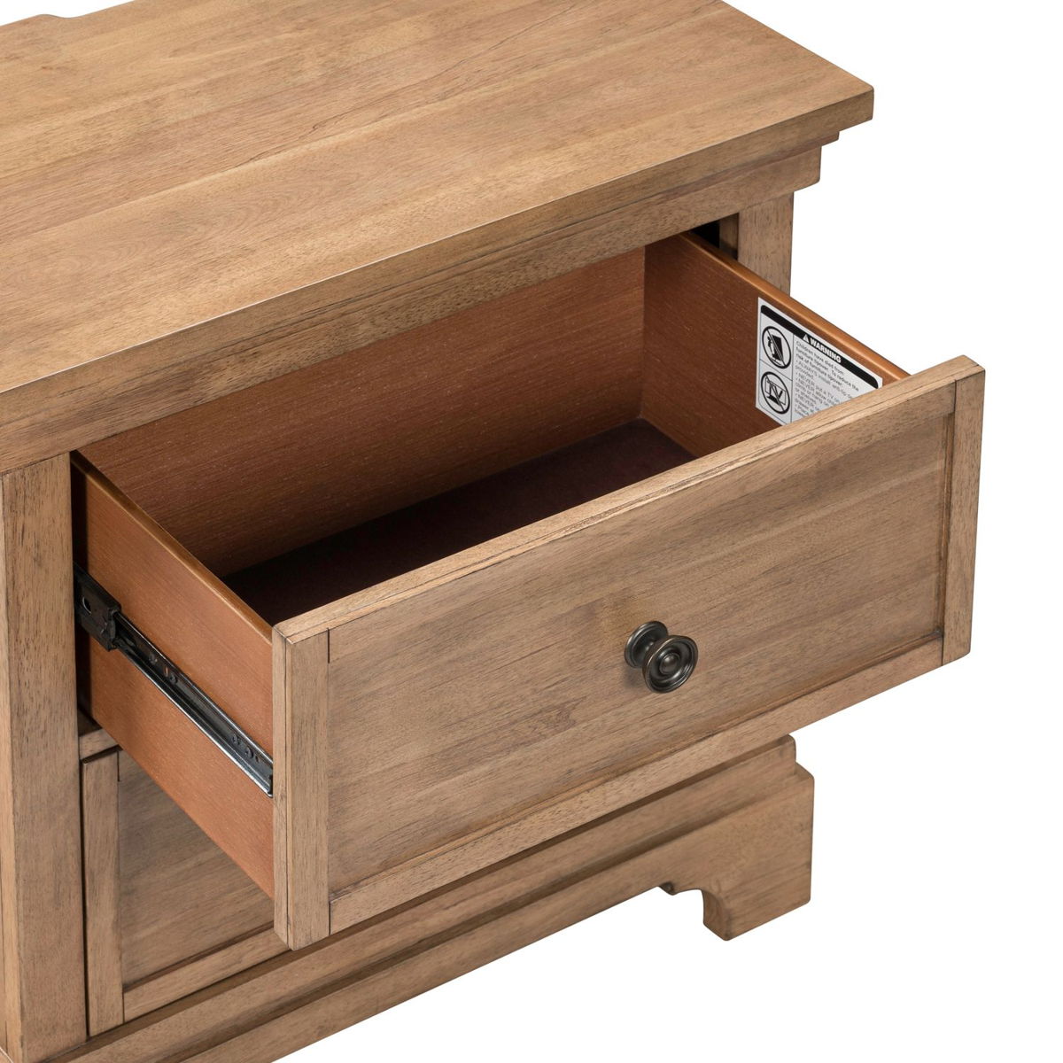 Haven Hills - Nightstand With Charging Station - Camel Beige - Image 4