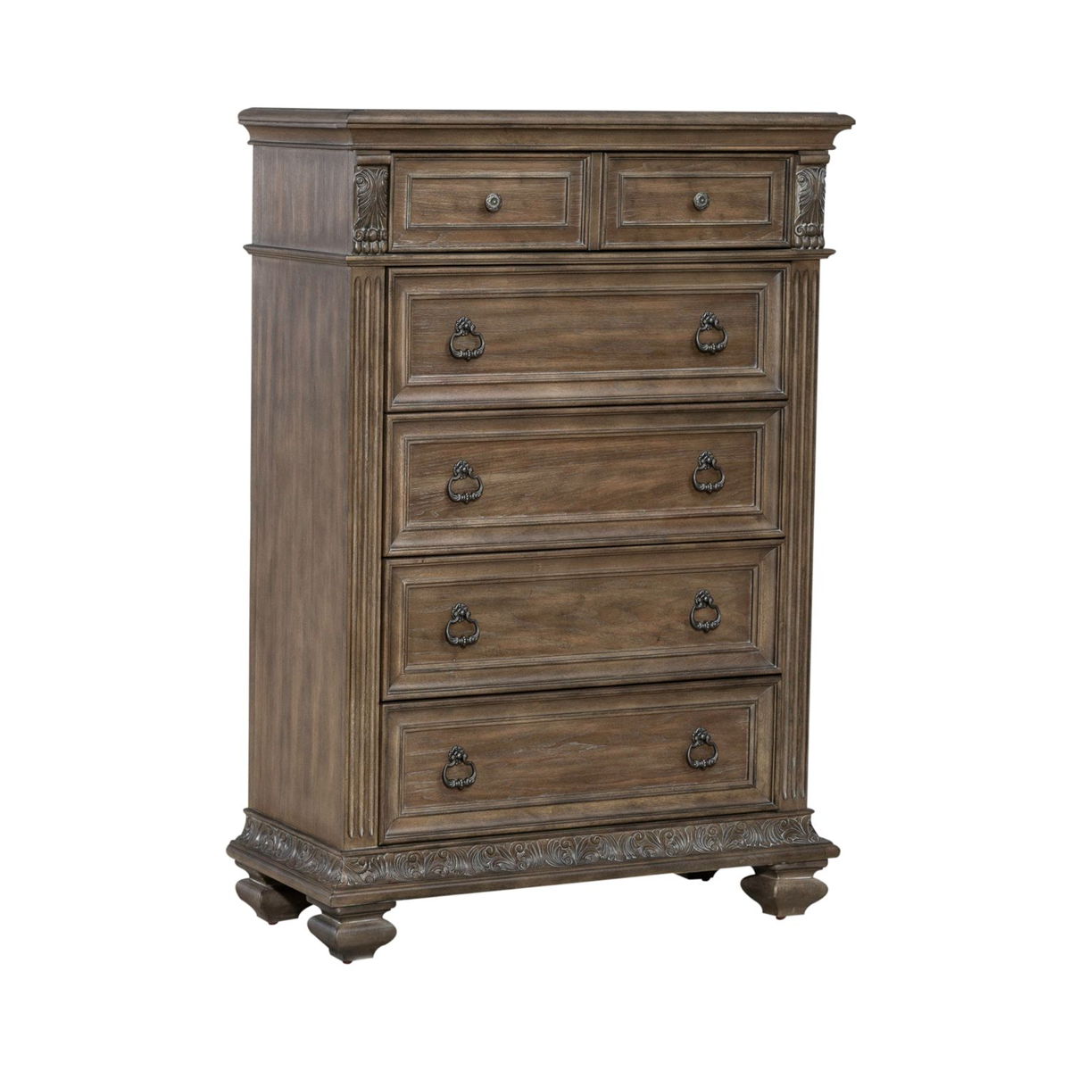 Carlisle Court - 5 Drawer Chest - Medium Brown - Image 3