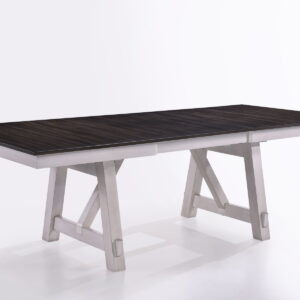 Maisie - Dining Table Top & Base - White / Dark Brown
