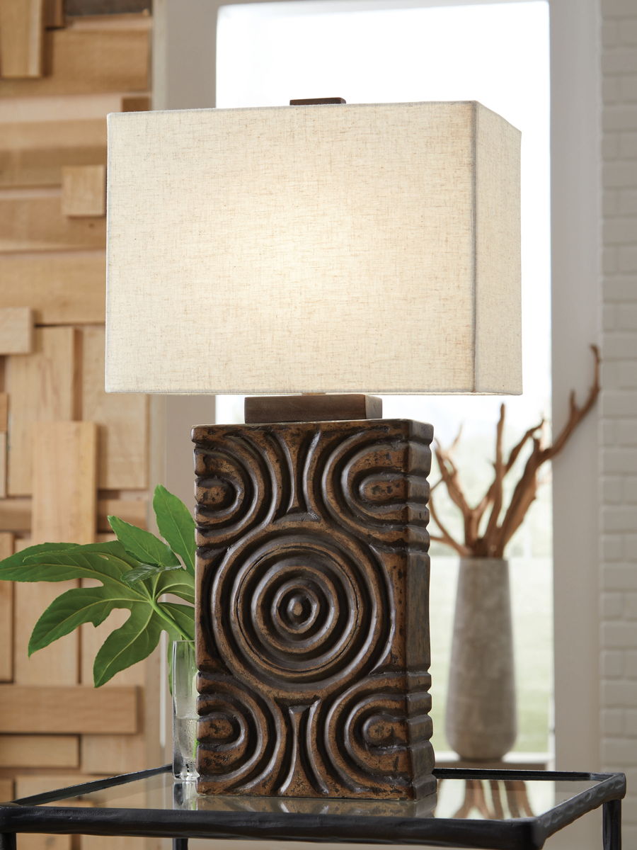 Heathbury - Paper Table Lamp - Antique Brown - Image 4