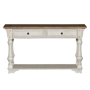Morgan Creek - Sofa Table - Antique White / Wirebrushed Tobacco Accents
