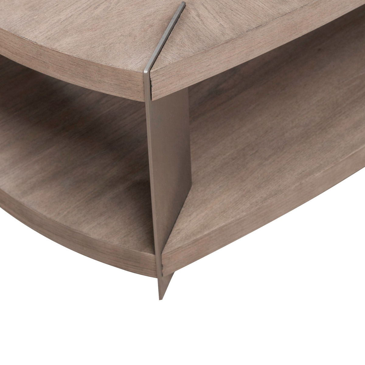 Harlow - Oval Cocktail Table - Sandstone & Satin Nickel - Image 2