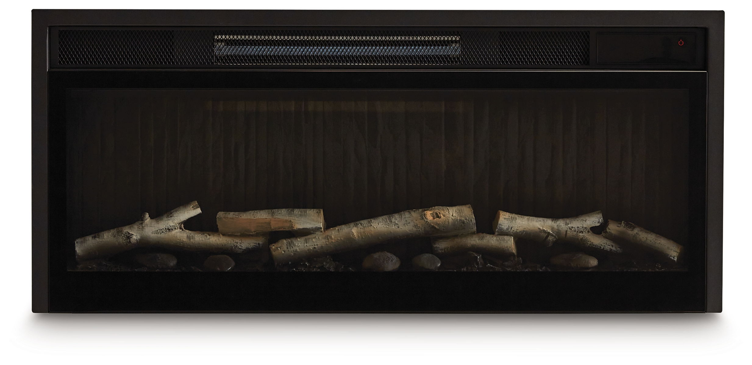 Entertainment Accessories - Fireplace Insert With Faux Birch Log Set - Black - Image 10