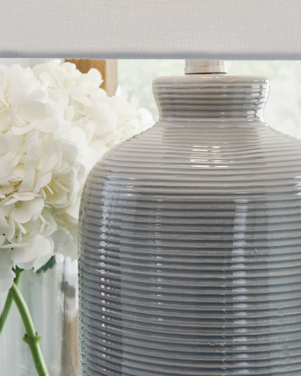 Wimlow - Ceramic Table Lamp - Gray Blue - Image 2