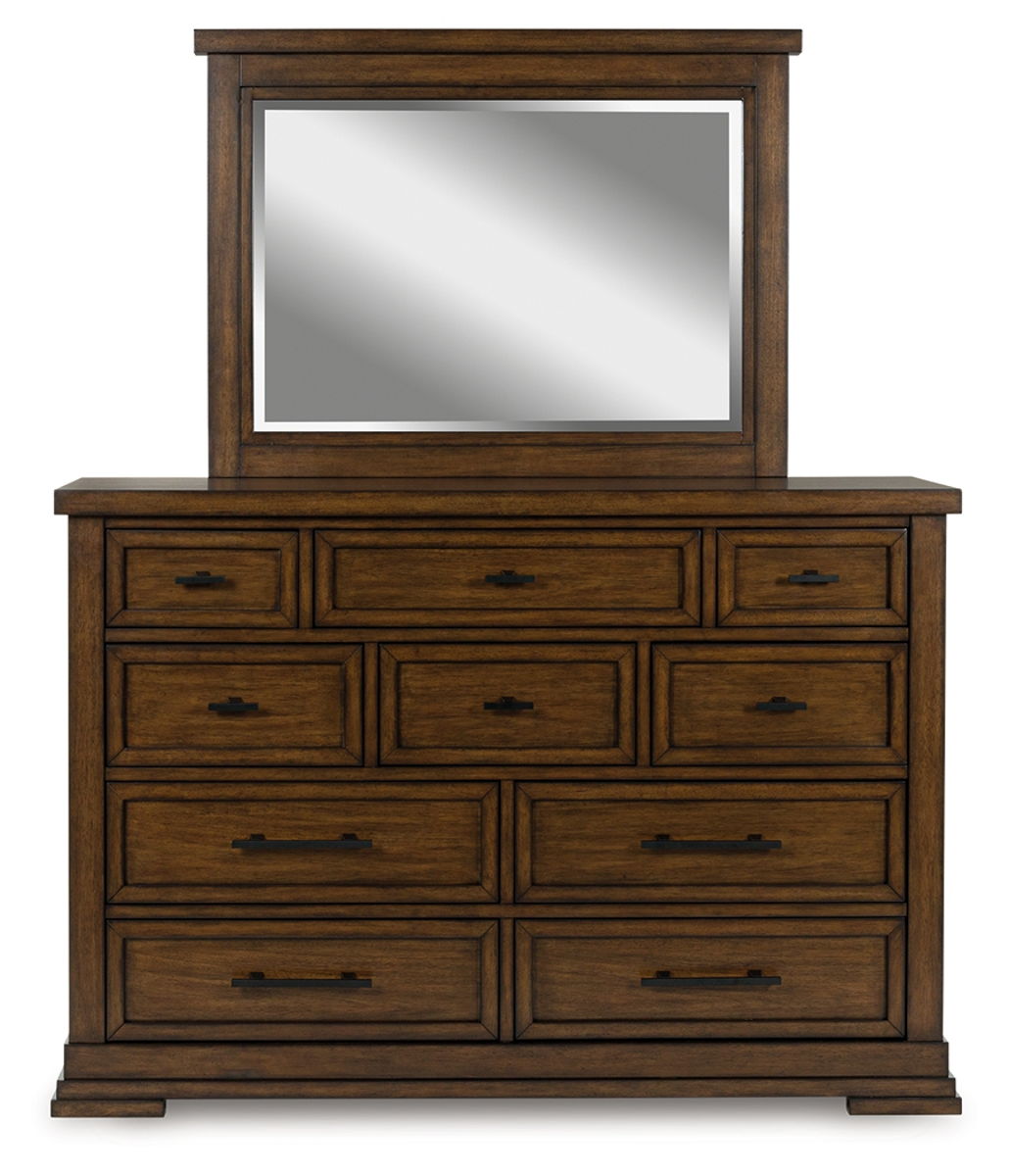 Taffenbrook - Dresser And Mirror - Medium Brown - Image 3