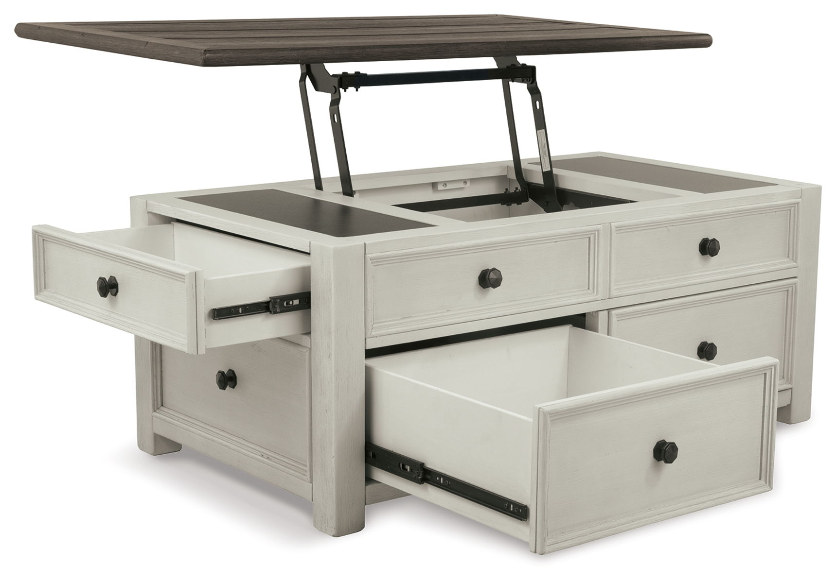 Bolanburg - Lift Top Cocktail Table - White / Brown / Beige - Image 2