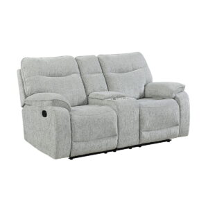 Chablis - Reclining Console Loveseat - Mist Gray