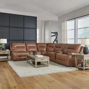 Cameron - Leather 6 Piece Sectional - Dakota Saddle