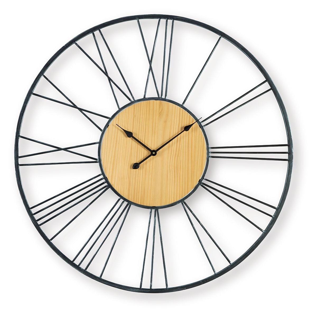 Brockett - Wall Clock - Black / Natural - Image 4