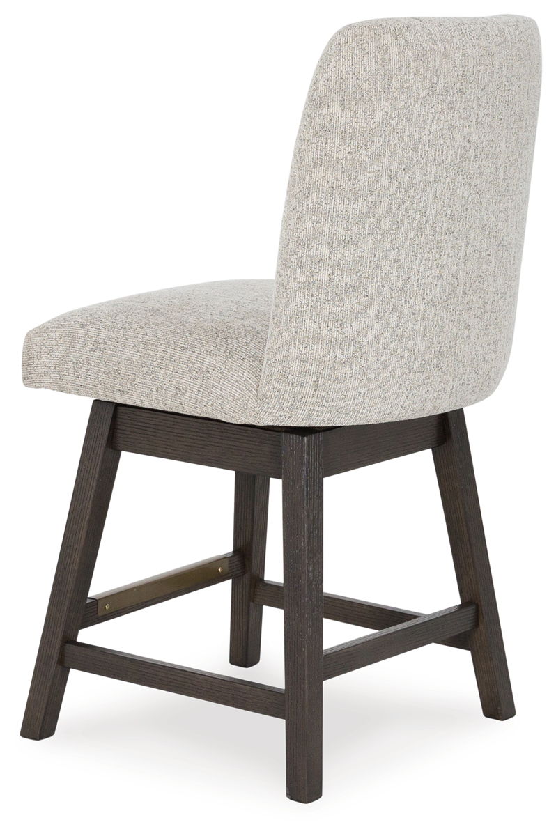 Burkhaus - Upholstered Swivel Barstool (Set of 2) - Beige / Dark Brown - Image 3