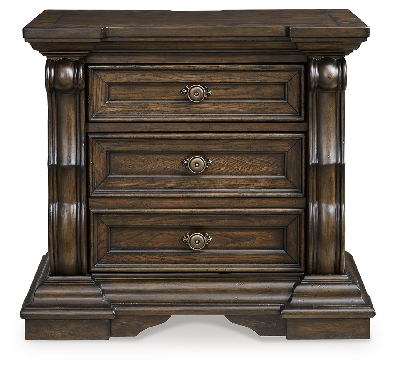 Maylee - Three Drawer Night Stand - Dark Brown - Image 8