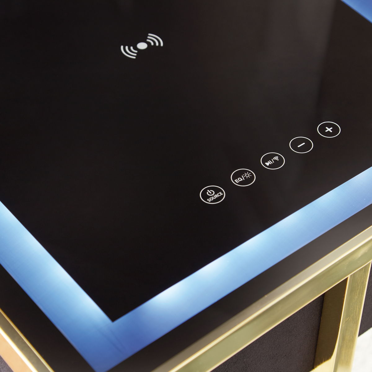 Rexwell - Accent Table With Speaker - Black / Gold Finish - Image 3