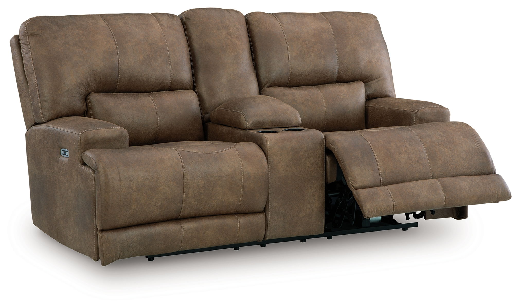 Beckley Place - Power Reclining Loveseat With Console / Adjustable Headrest - Earth - Image 6