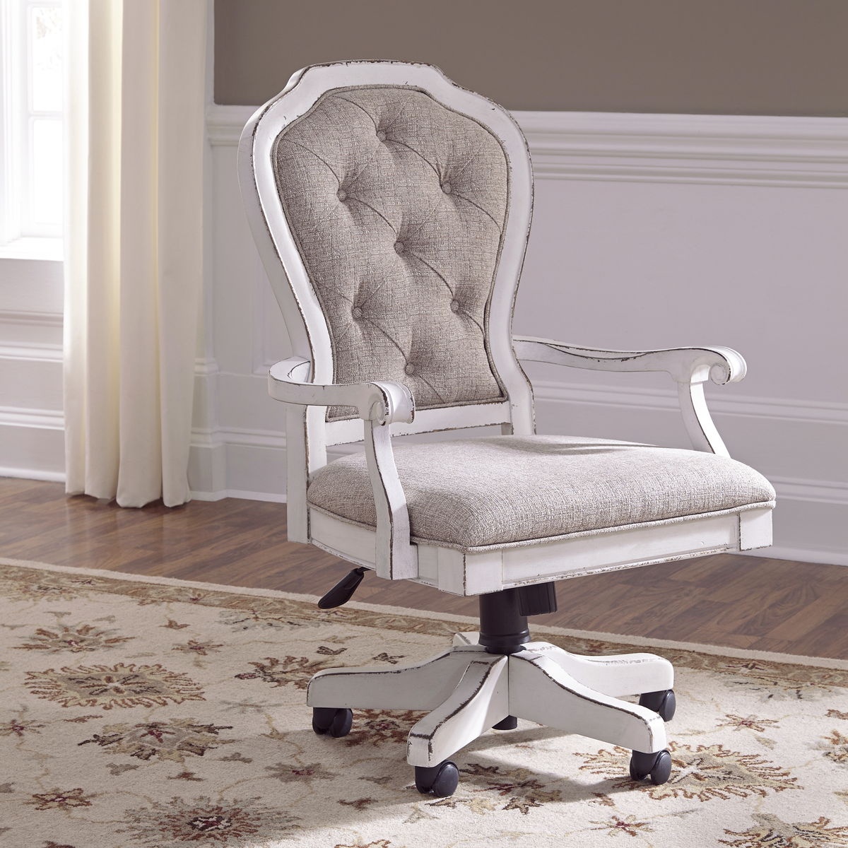 Magnolia Manor - Jr Executive Desk Chair - Antique White - Image 6