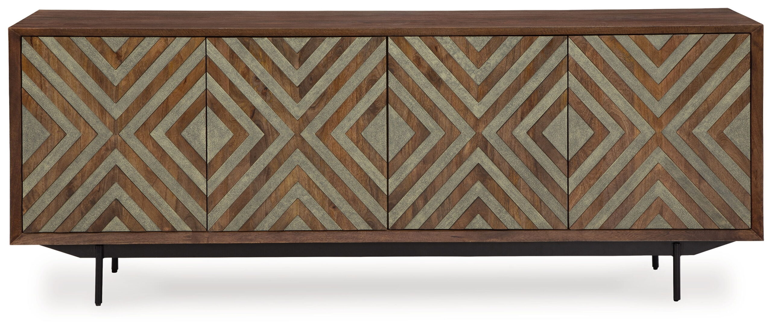 Dreggan - Accent Cabinet - Brown / Gold Finish - Image 2