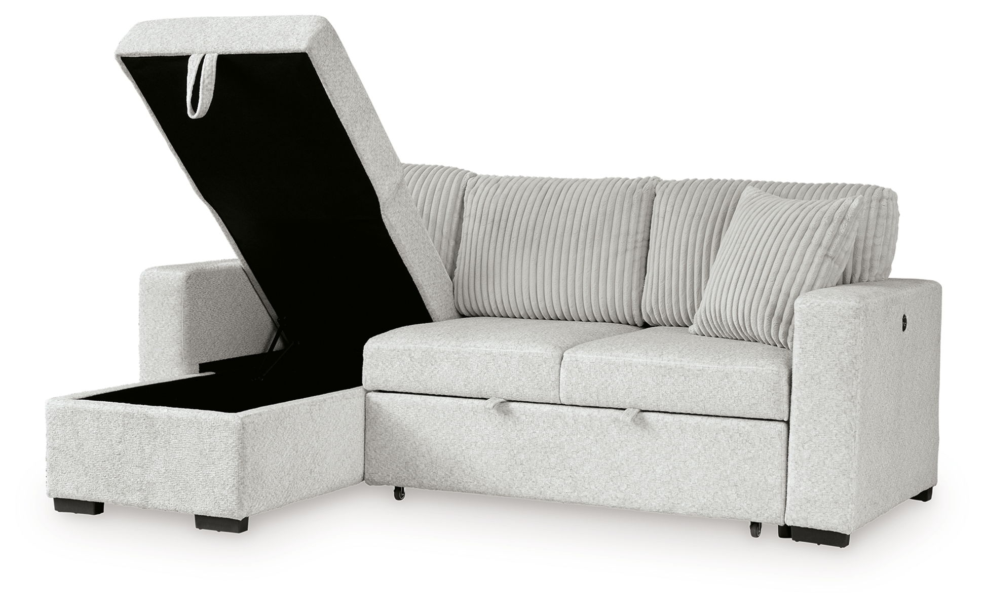 Wohlen - 2-Piece Sectional With Pop Up Sleeper And LAF Corner Chaise - Alloy - Image 4