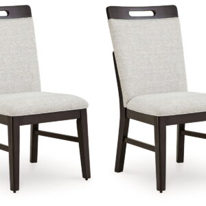 Neymorton - Dining Upholstered Side Chair (Set of 2) - Light Gray / Brown