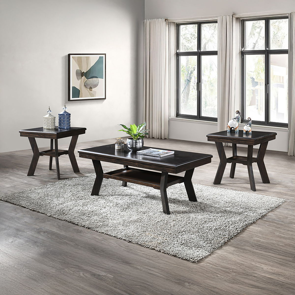 Gia - 3 Piece Occasional Set (1 Coffee & 2 End Tables) - Brown - Image 3