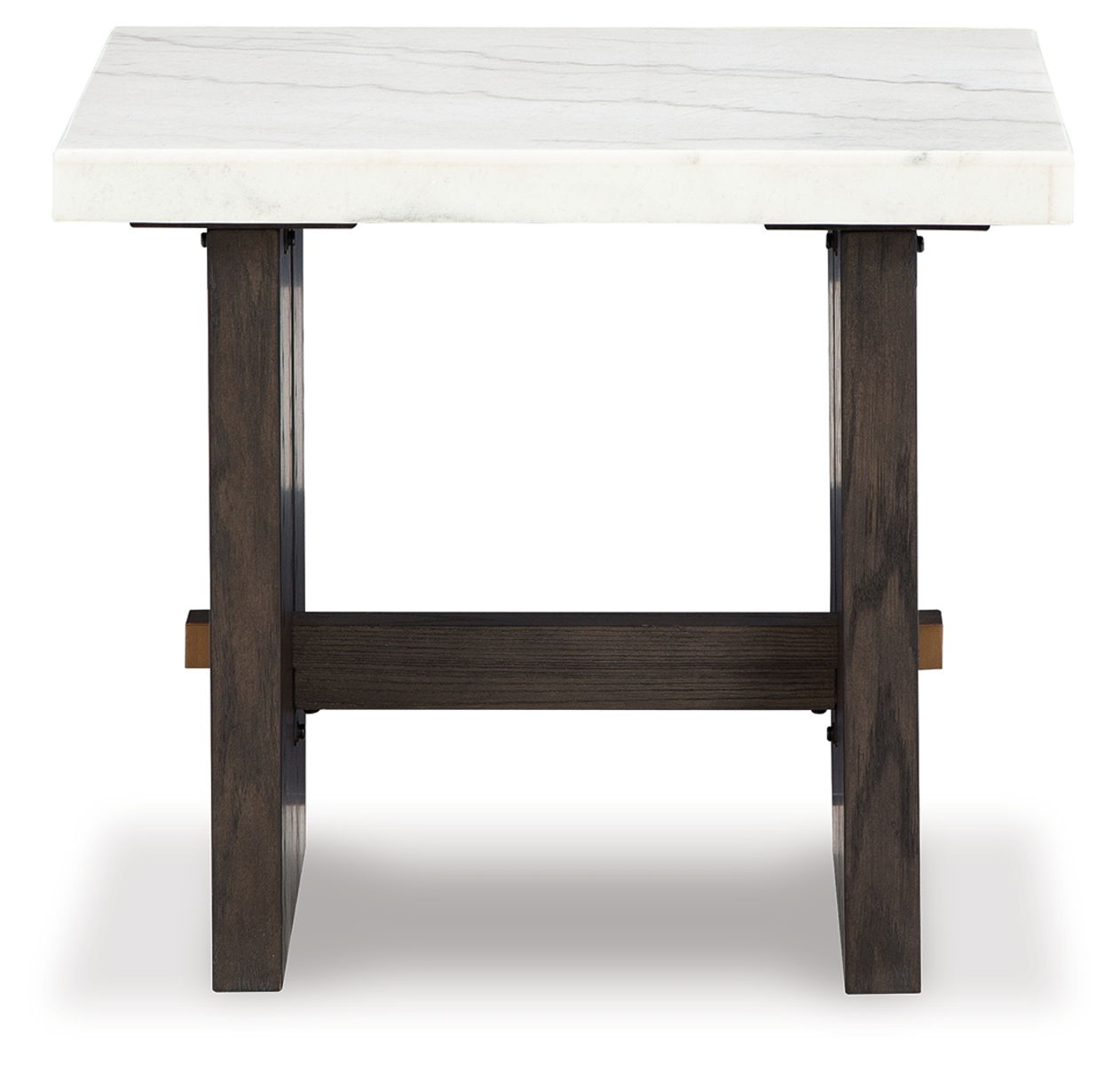 Burkhaus - Rectangular End Table - White / Dark Brown - Image 7