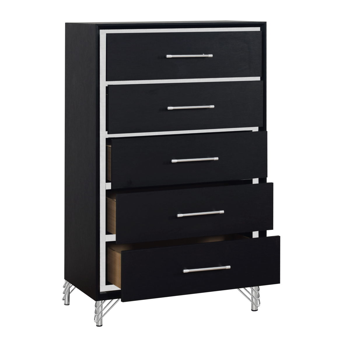 Ava - 5 Drawer Chest - Ebony - Image 7