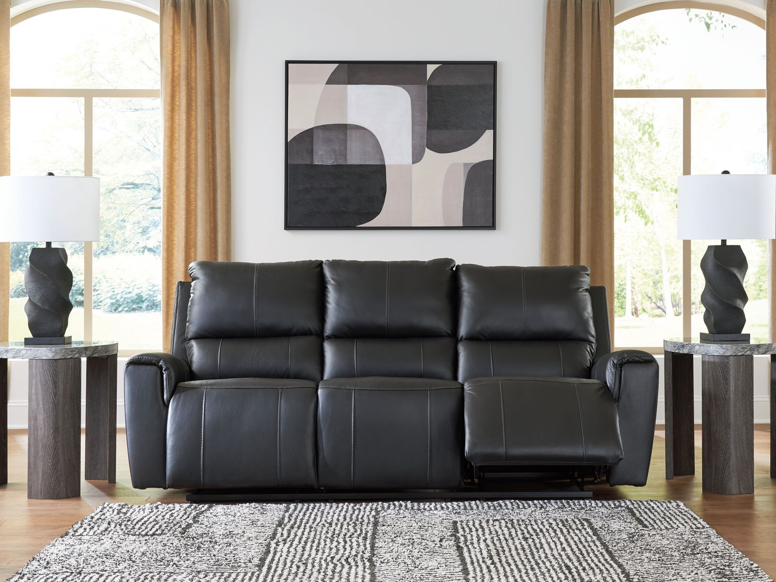 Glossmore - Reclining Sofa - Black - Image 6