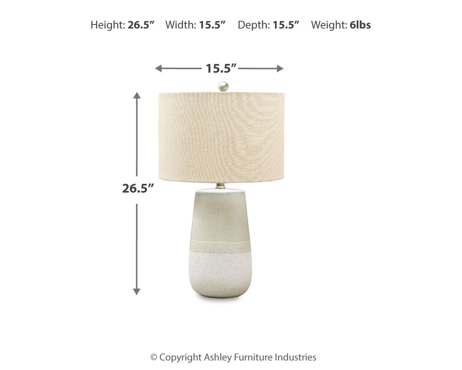 Shavon - Ceramic Table Lamp - Beige / White - Image 4