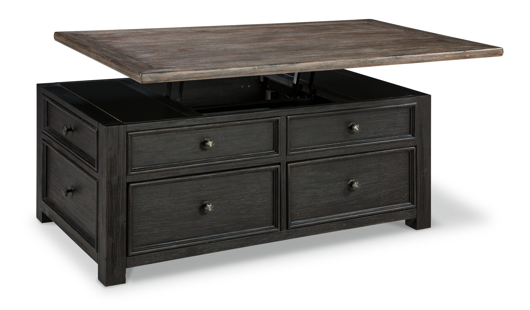 Tyler Creek - Lift Top Cocktail Table - Grayish Brown / Black - Image 14